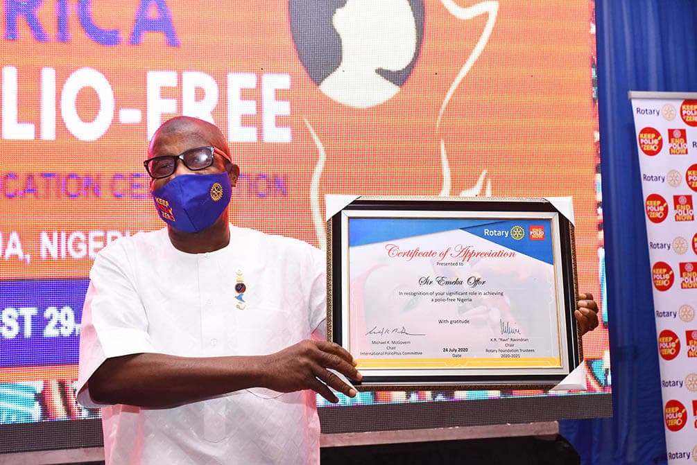 The certification celebration marking the African region as free of wild poliovirus
