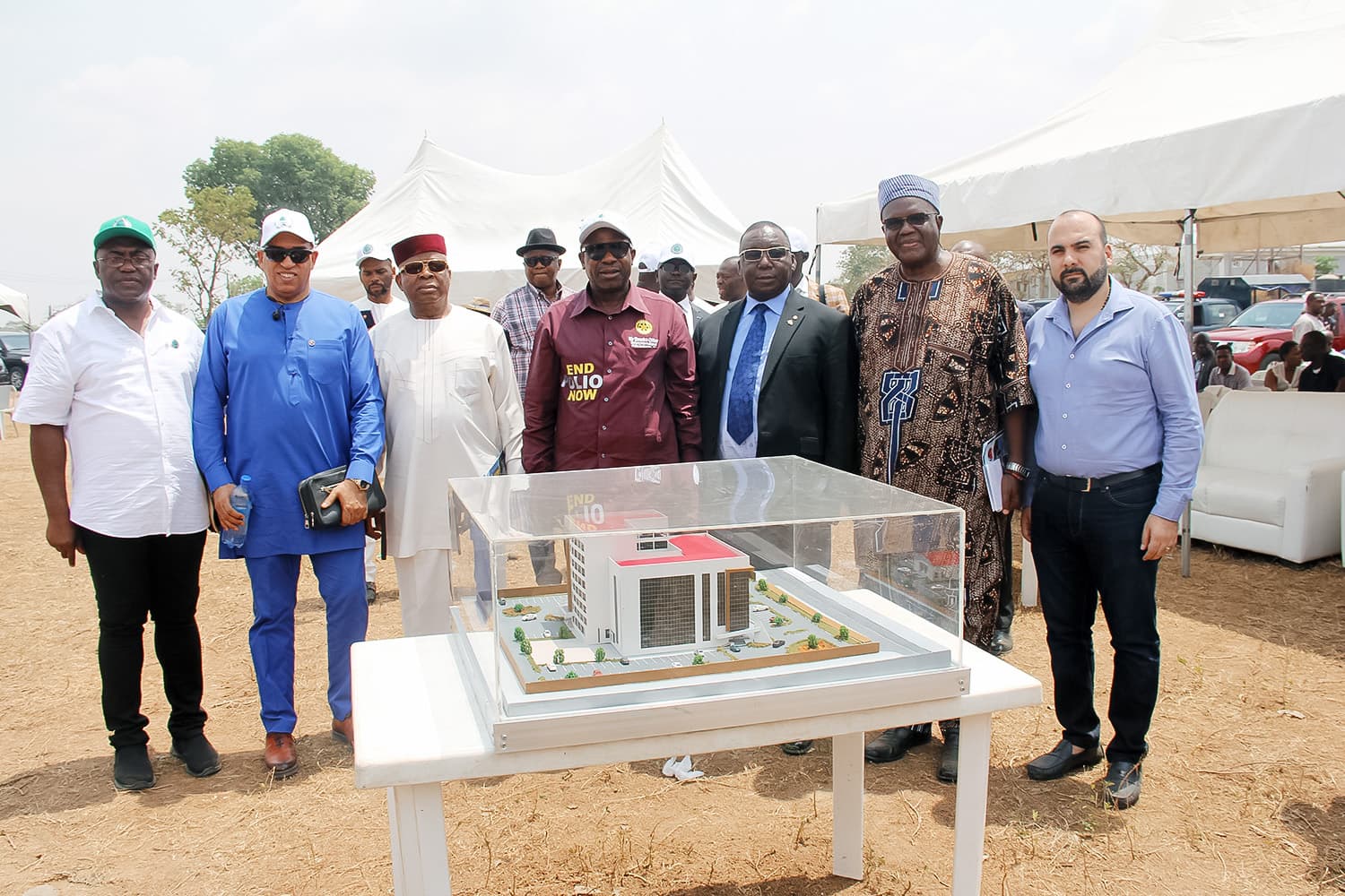 The groundbreaking for the Rotary Centre at Jabi, Abuja, performed by Sir Emeka Offor