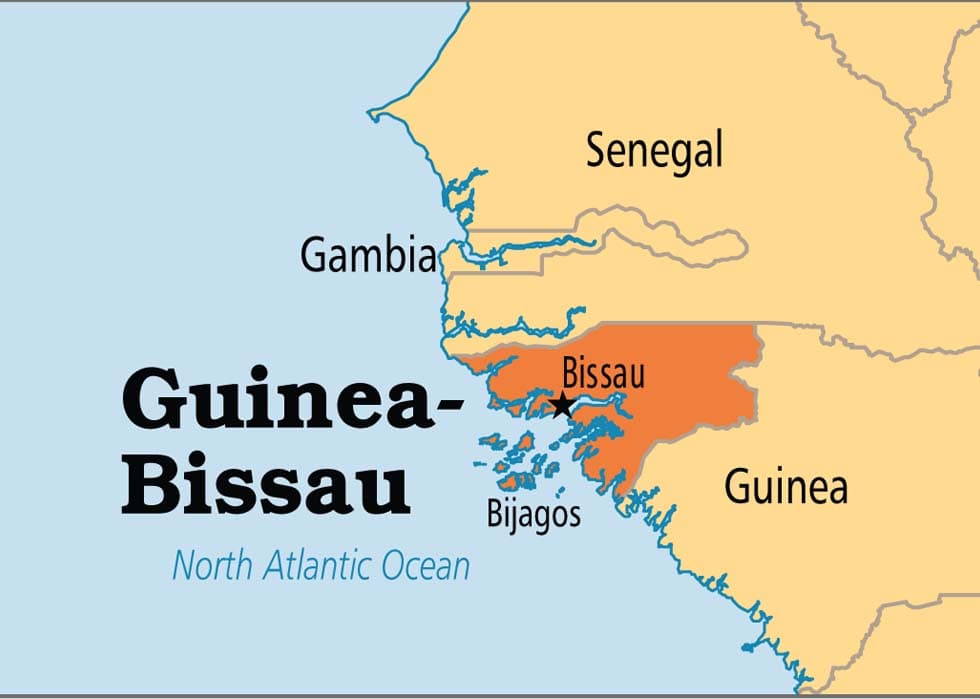 A map of Guinea Bissau