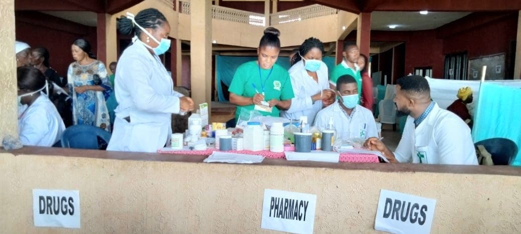 The free mega medical outreach held at Oraifite, Ekwusigo Local Government Area, Anambra State, with Oraifite Improvement Union and Rotary Club of Oraifite