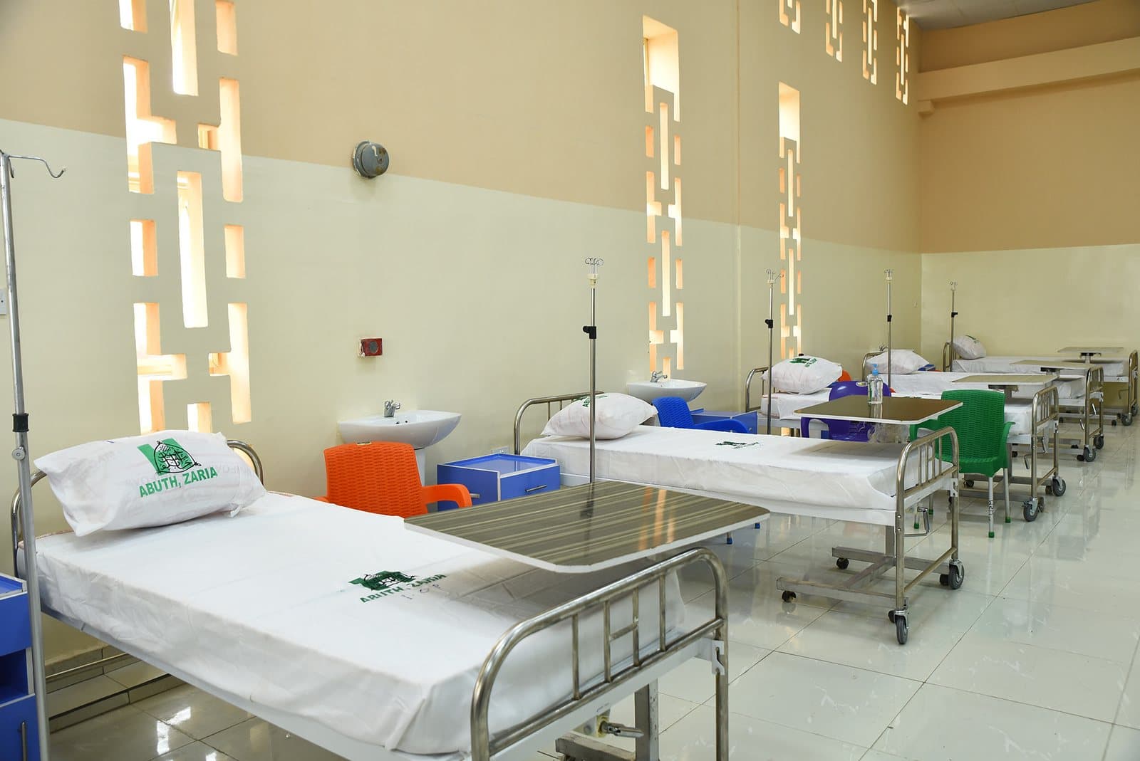Hospital bed sets donated by the Sir Emeka Offor Foundation to Ahmadu Bello University Teaching Hospital, Zaria, Kaduna State
