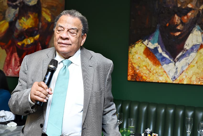 Ambassador Andrew Jackson Young at the dinner held in his honour at the Silverbird building, Abuja
