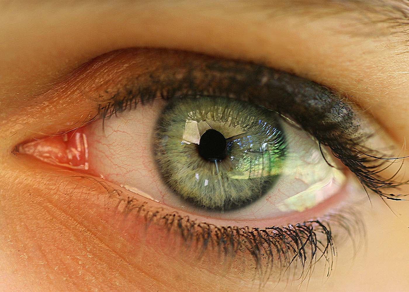 A close-up of a human eye, from the Foundation report on its glaucoma programme
