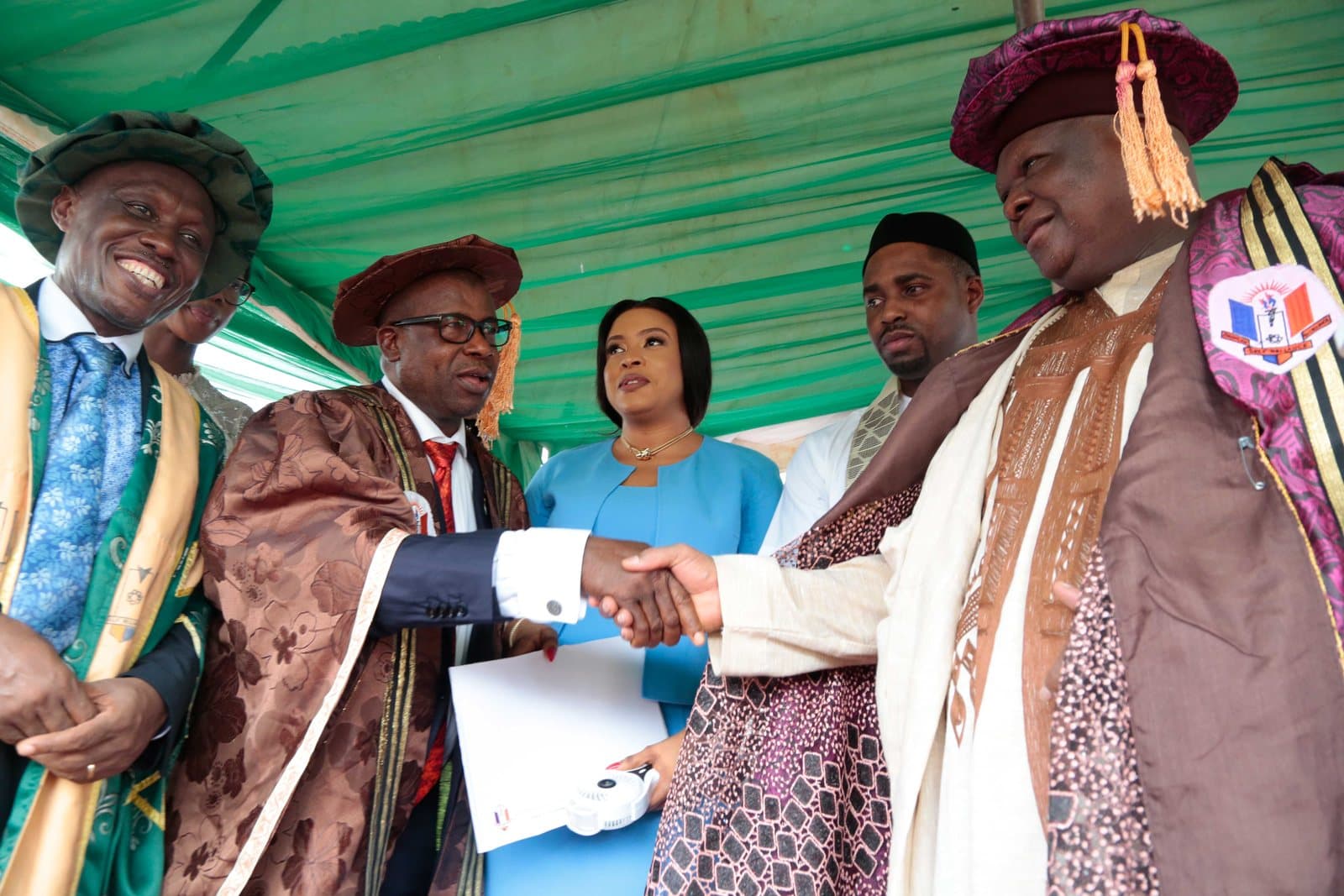 Sir Emeka Offor receiving the Doctorate Degree of Entrepreneurship from Nnamdi Azikiwe University, Awka, Anambra State