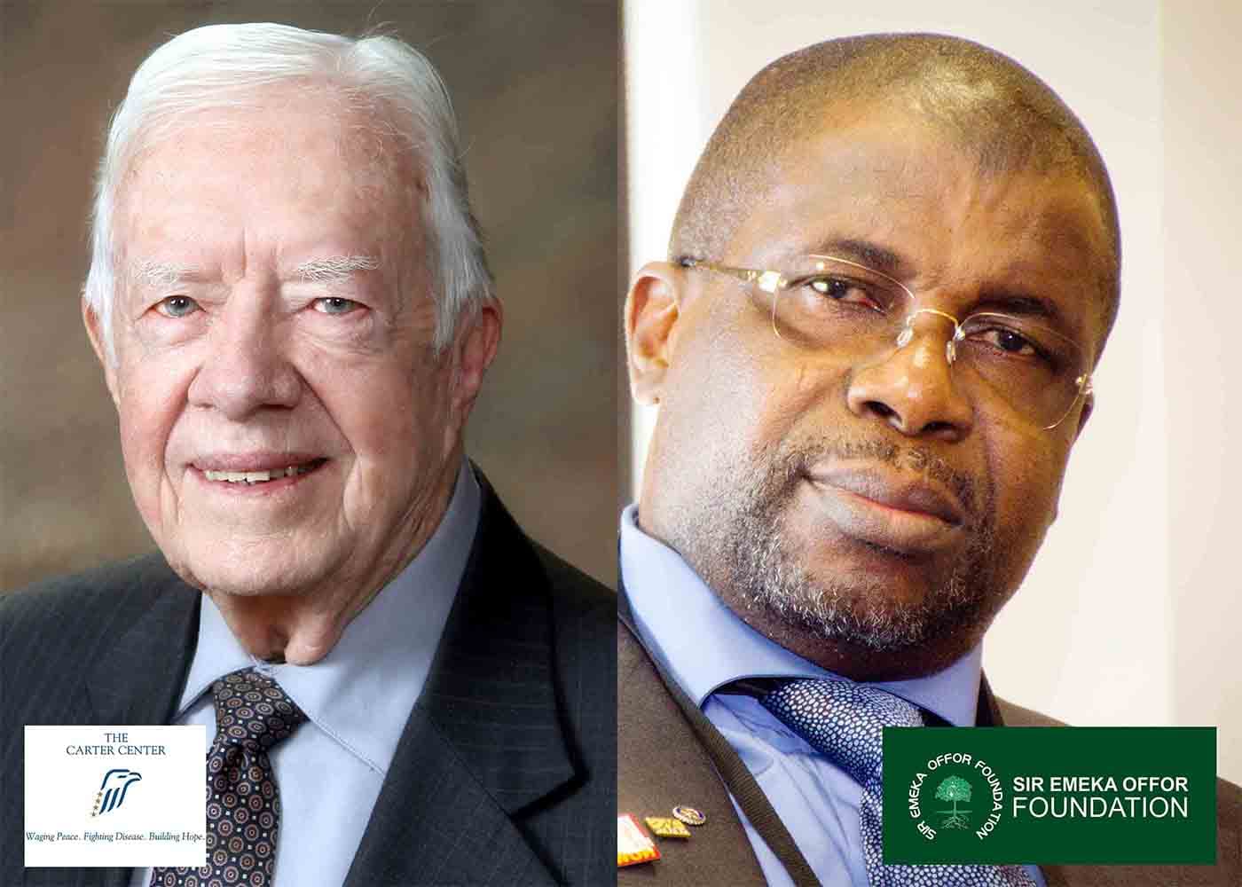 Former United States President Jimmy Carter with Sir Emeka Offor at The Carter Center, Atlanta, Georgia