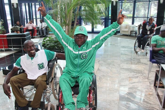 Athletes supported by the Sir Emeka Offor Foundation ahead of the International Wheelchair and Amputee Sports Junior Games